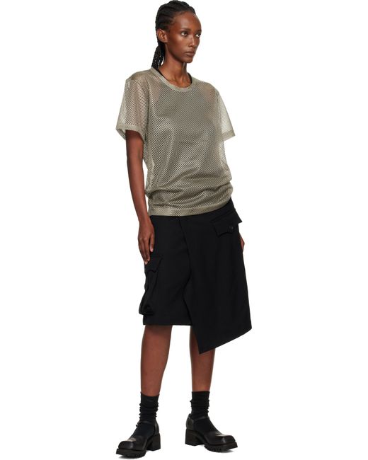 T-Shirt Gris En Filet Comme des Garçons en coloris Black