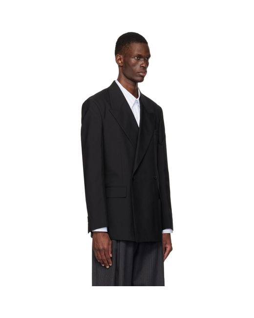 mfpen Black Double Breasted Blazer for men