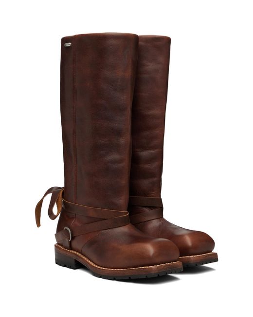 Our Legacy Brown Tan High Engine Tall Boot