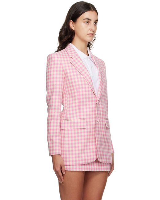 Ami Paris Pink Check Blazer Lyst