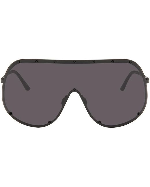 Rick Owens Gray Black Shield Sunglasses