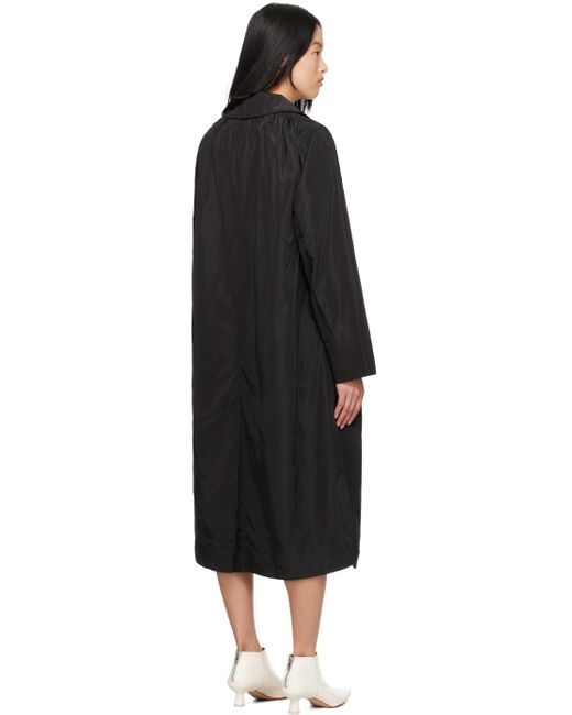 Ganni Black Notched-lapel Single-breasted Coat