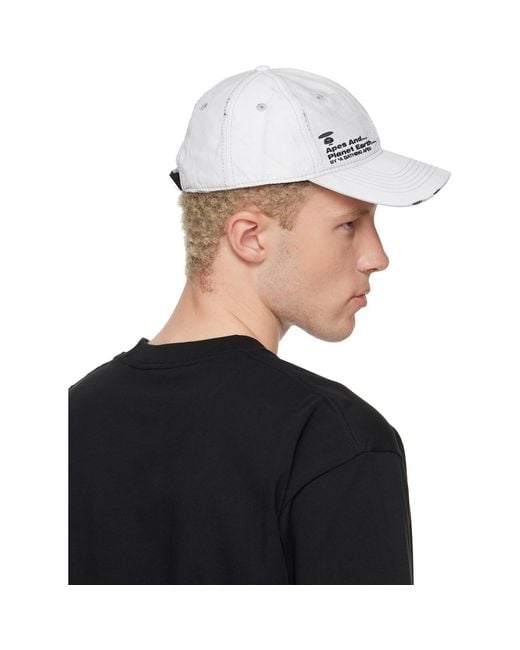 Aape By A Bathing Ape Black Off- Distressed Logo Cap for men