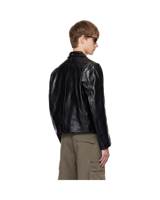 Our Legacy Black Mini Leather Jacket for men