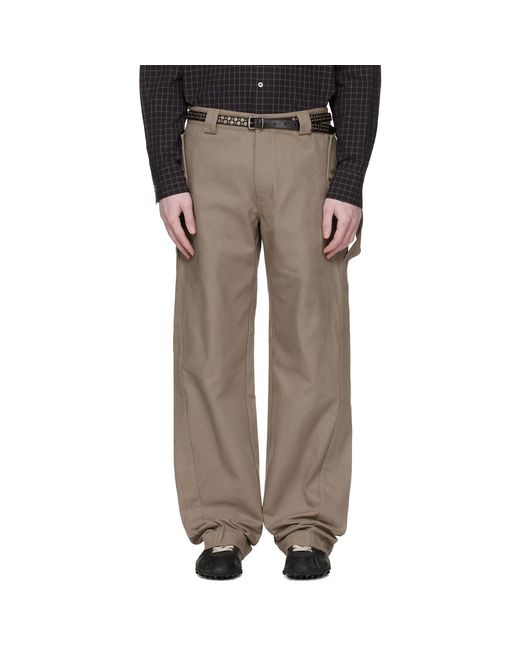 Commission Brown Taupe Rave Cargo Pants for men