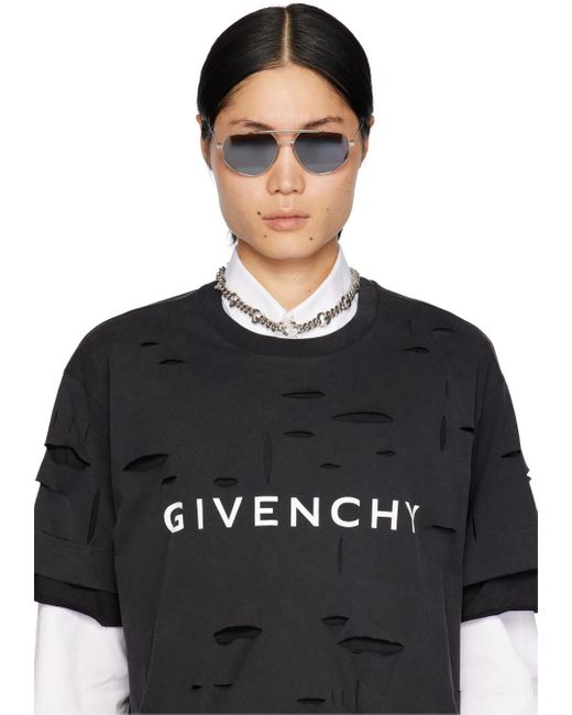 Givenchy Metallic Silver G Chain Necklace for men