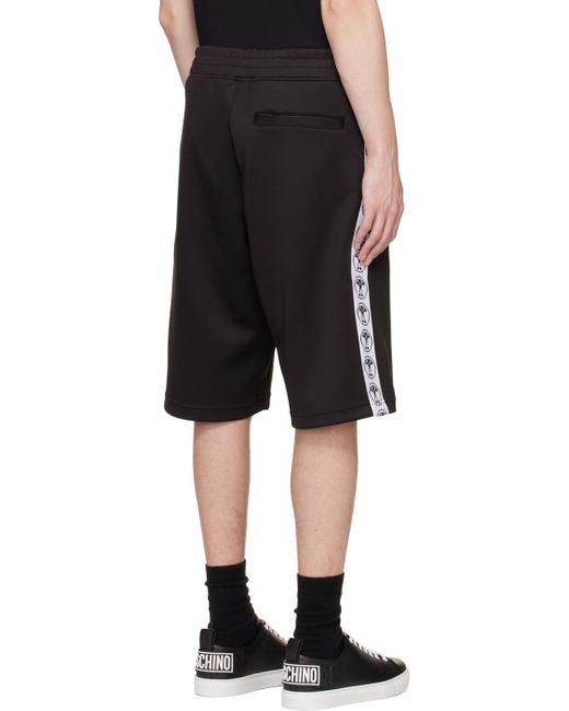 Moschino Black Double Question Mark Shorts for men