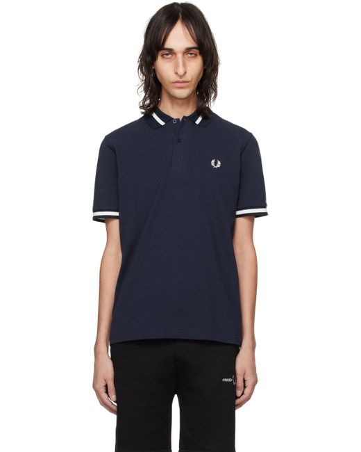 Fred Perry Black Navy Embroidered Polo for men