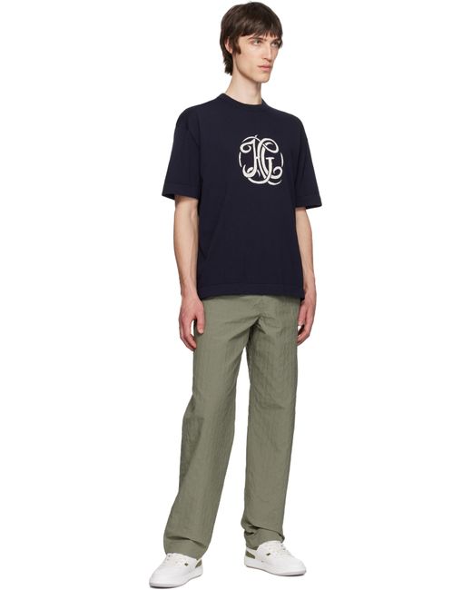 Givenchy Blue Knit 'Hg' Jacquard T-Shirt for men