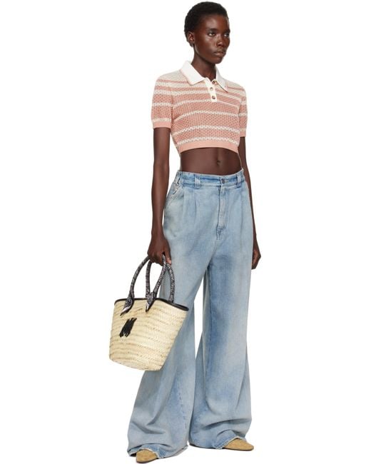 Amiri Brown Ma Raffia Macro Tote