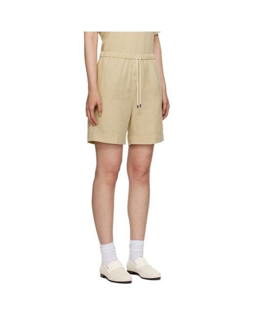 Totême Natural Toteme Beige Drawstring Shorts