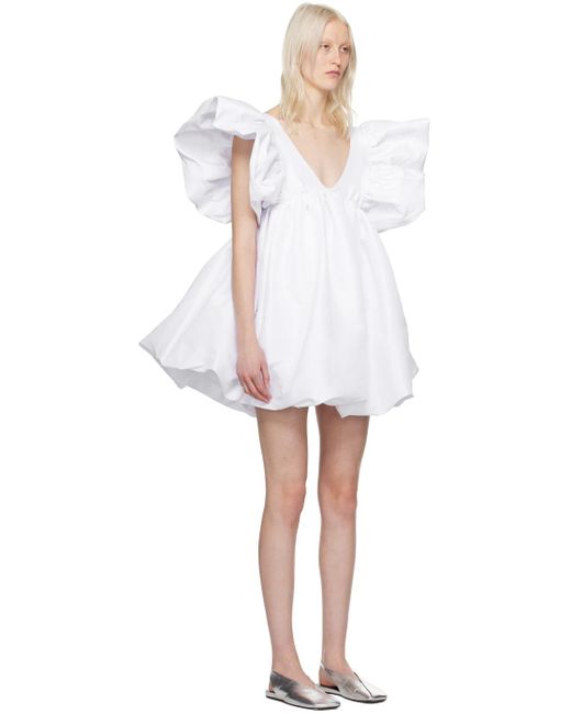 Robe courte adri blanche exclusive à ssense Kika Vargas en coloris White