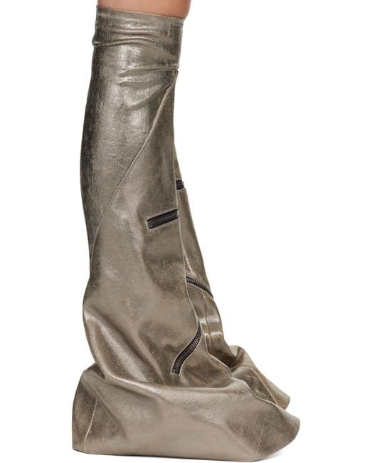 Rick Owens Brown Concordians Cargo Fetish Tall Boots