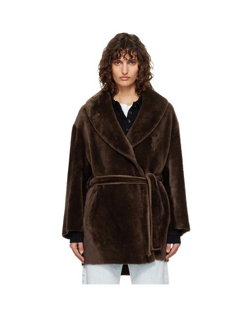 Nour Hammour Black Seraphina Shearling Coat