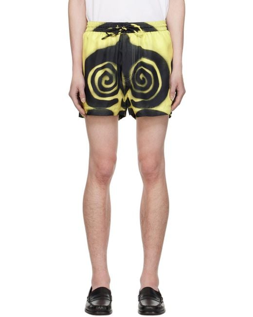 Nanushka Black & Yellow Amil Shorts for men