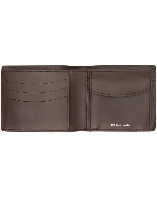PS by Paul Smith Gray Brown Bifold Wallet for men