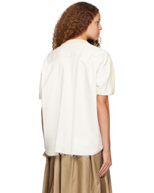 Sacai Natural Off-white Paneled T-shirt