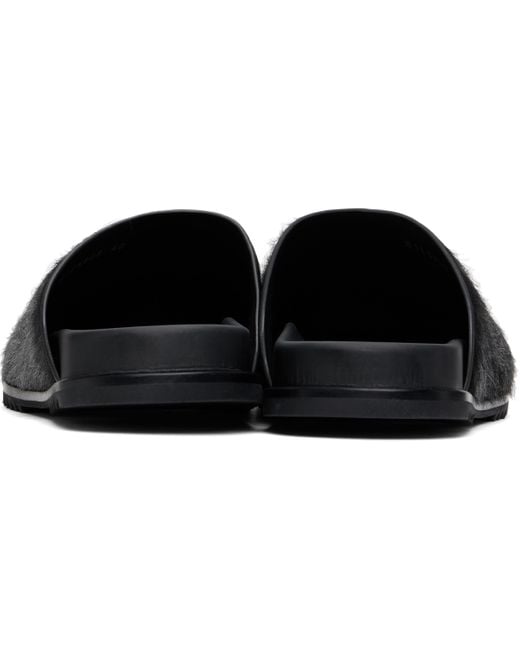 Rick Owens Black Gunmetal Hollywood Granola Mules for men