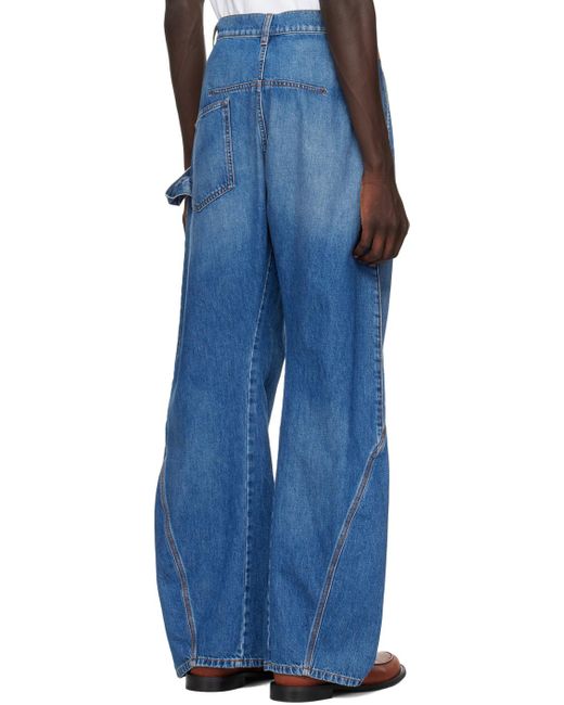 J.W. Anderson Blue Twisted Jeans for men