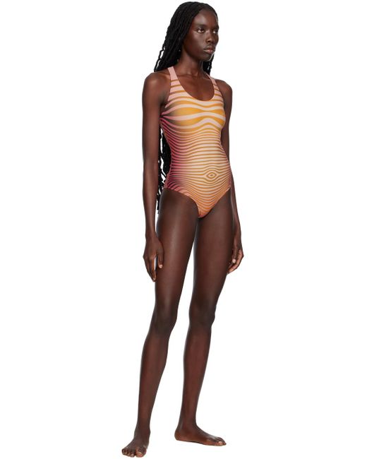 Jean Paul Gaultier Black Red & Orange 'the Body Morphing' Swimsuit