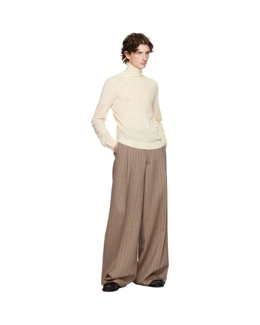 J.W. Anderson Natural Off- Logo Turtleneck for men
