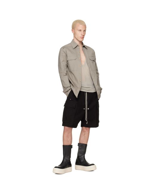 Rick Owens Gray Tower Work Shirt for men