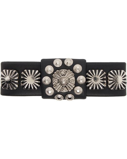 Toga Black Leather Hair Clip