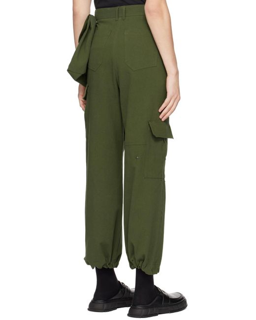 Adererror Green Paneled Cargo Pants for men