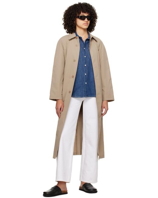 A.P.C. Multicolor . Beige Crinkled Trench Coat