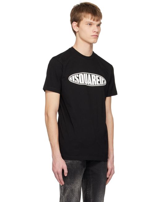 DSquared² Black Surf Board Cool T-shirt for men