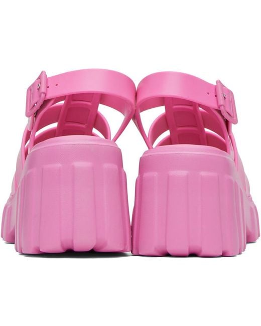 Melissa Black Pink Megan Platform Heeled Sandals