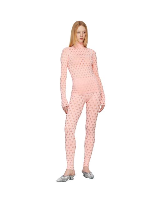 Maisie Wilen Pink Ssense Exclusive Perforated Leggings