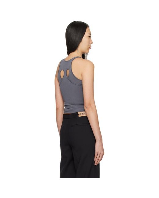 Dion Lee Black Gray Mobius Loop Tank Top