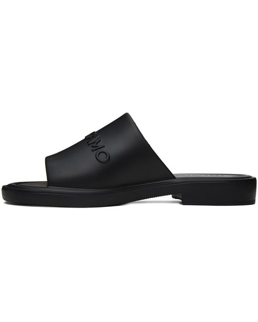 Ferragamo Black Embossed Sandals for men