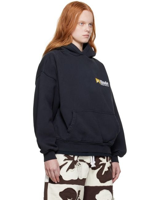 Rhude Blue 'International Racing' Logo Hoodie