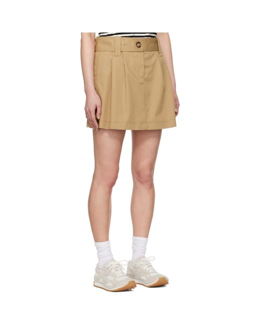 Moncler Multicolor Tan Pleated Miniskirt