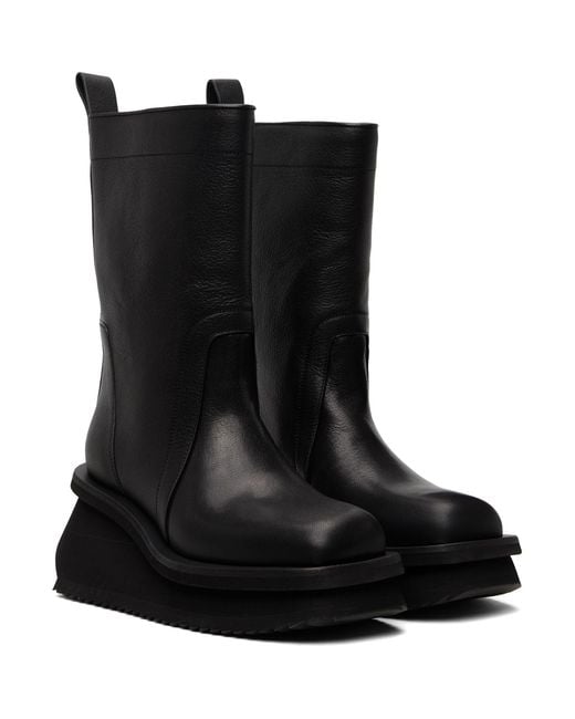 Rick Owens Black Temple Low Factory Pull On Boots for men