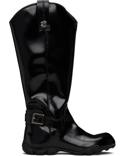 Rombaut Black No Cow Patent Cowboy Boots