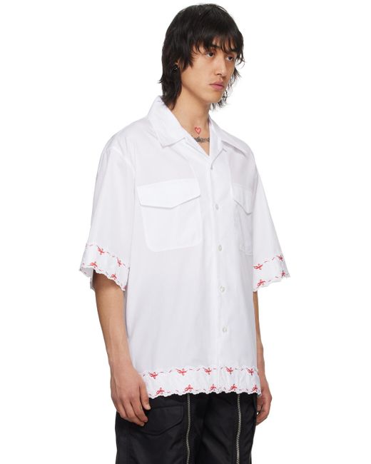 Simone Rocha White Embroidered Shirt for men