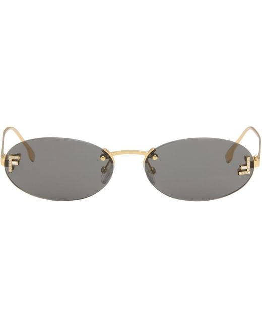 Fendi Gray First' Crystal Sunglasses