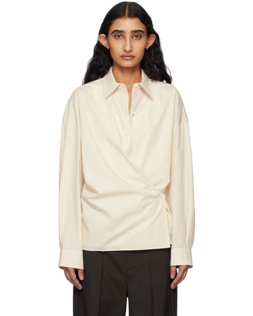 Lemaire Black Off- Straight Collar Twisted Shirt