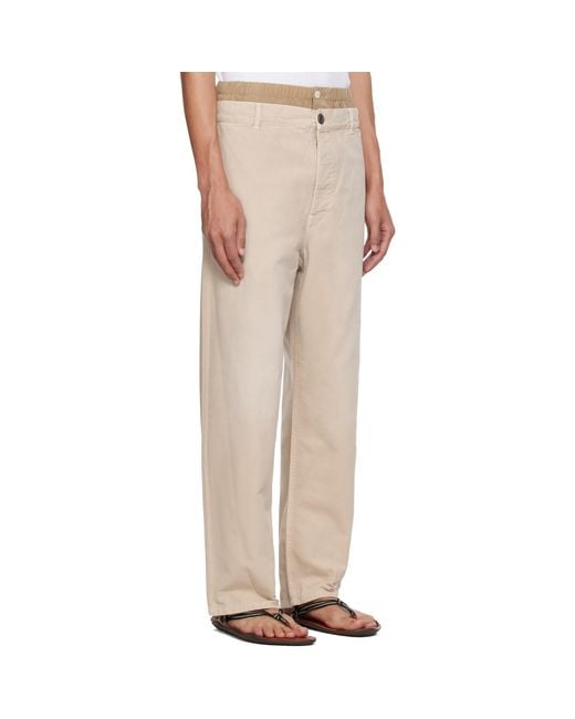 Marni Natural Layered Waistband Trousers for men