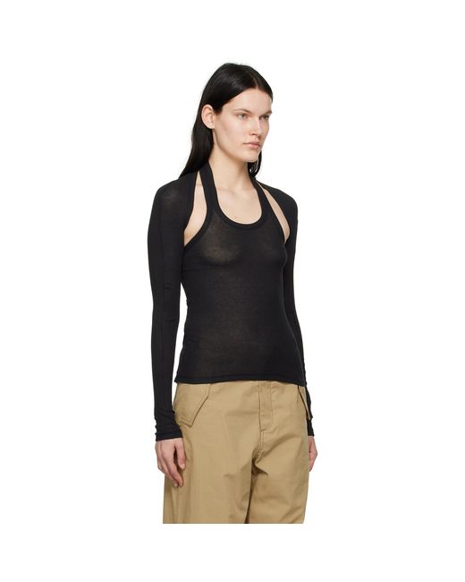 Dion Lee Black Modular Long Sleeve T-Shirt