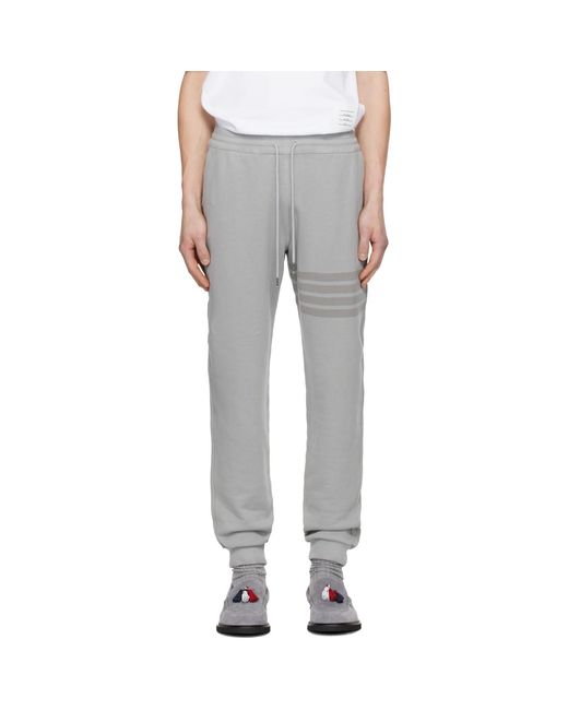 Thom Browne Black Overdyed Solid Loopback 4 Bar Sweatpants for men