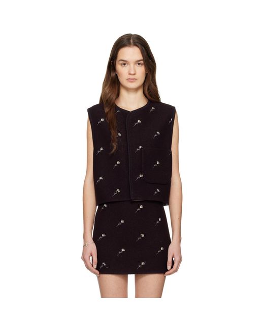 Rier Black Walker Flowers Vest
