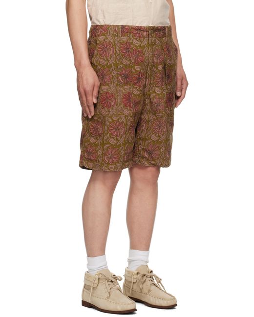 メンズ Engineered Garments カーキ＆バーガンディ Fatigue コーデュロイ ショートパンツ Brown
