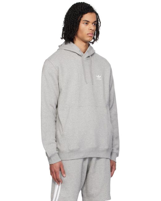 Pull à capuche gris à logo brodé Adidas Originals pour homme en coloris Gray