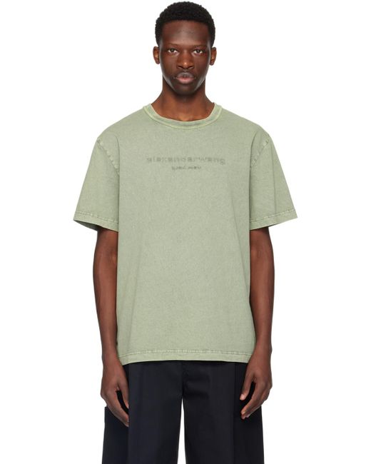 T-shirt vert à logo gaufré Alexander Wang pour homme en coloris Green