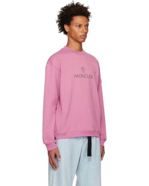 Moncler Pink Crewneck Sweatshirt for men