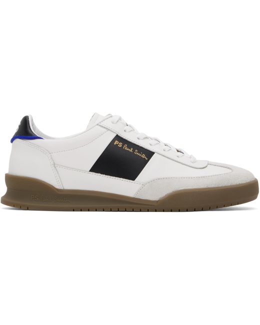 メンズ Paul Smith ホワイト＆ブラック Dover レザースニーカー Black